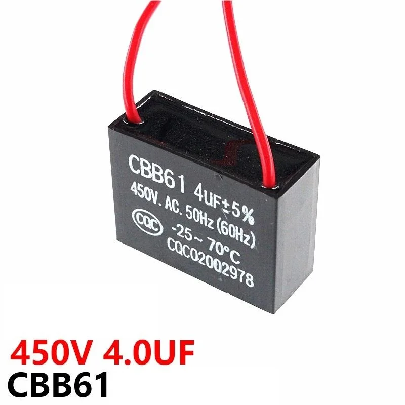 

CBB61 fan starting capacitor 450VAC 4UF with line capacitance lead length 10CM
