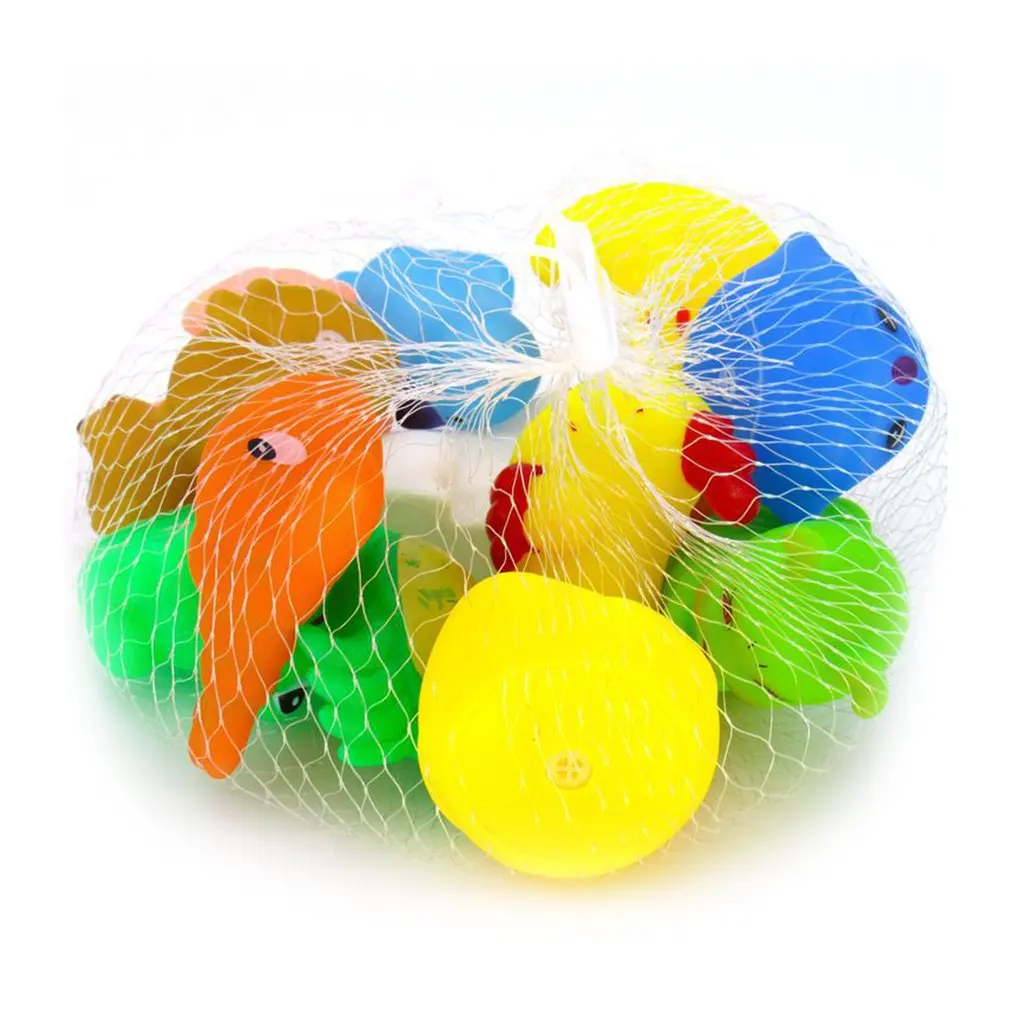

Cute Animals Swimming Water Toys Colorful Soft Rubber Float Squeeze Sound Squeaky Bathing Toy For Baby Bath Toys