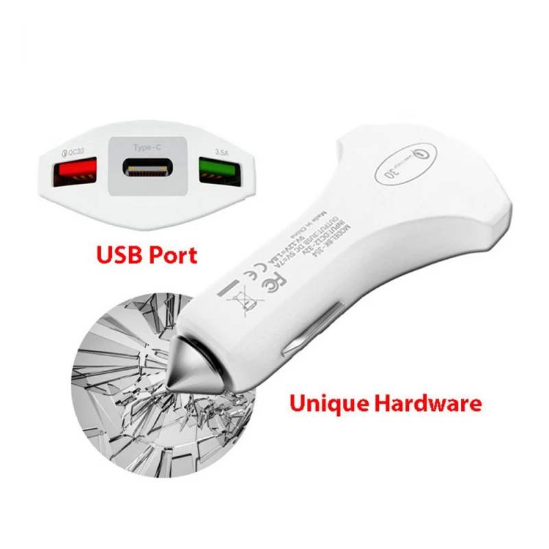Новое автомобильное зарядное устройство QC 3,0 40 Вт 7.0A Dual USB с быстрой зарядкой type-C для iPhone Xiaomi