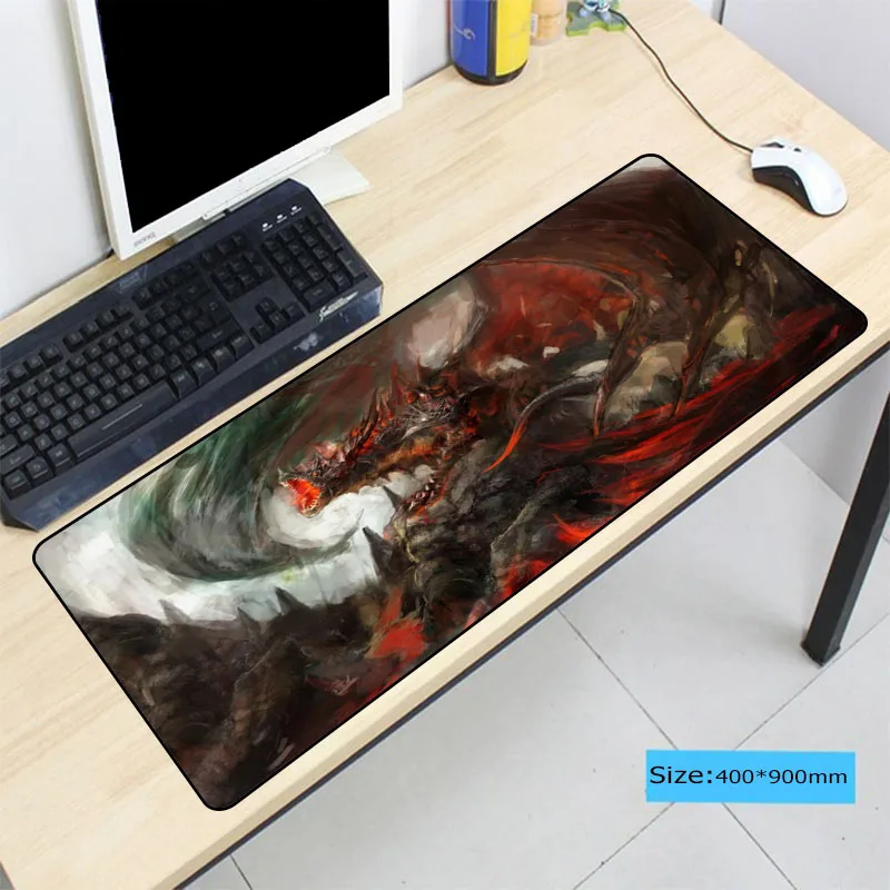  Free Shipping Red Dragon Lock Edge Mouse Pad Game Large Mousepad Notbook Keyboard Computer Mouse Ma