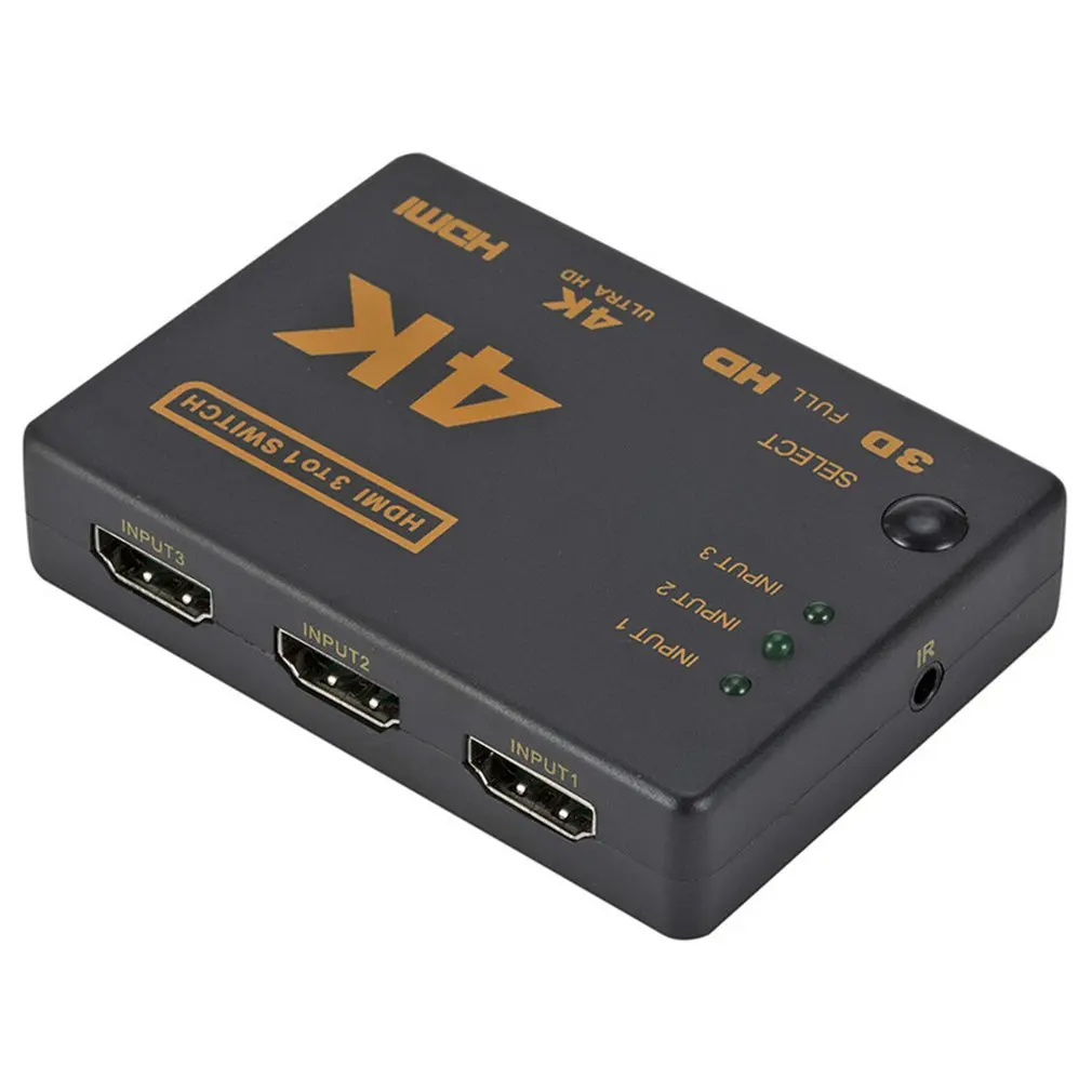 4K* 2K HDMI переключатель сплиттер 3 в 1 выход HDTV аудио видео конвертер адаптер с пультом дистанционного управления для проектора