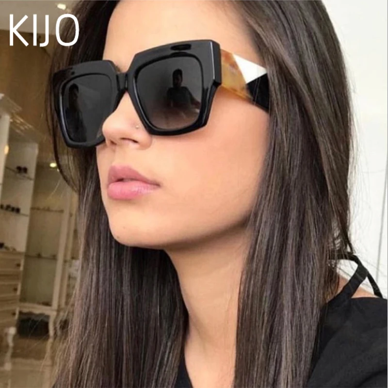 double eleven Square Oversized Sunglasses Women Luxury Brand New Designer Gradient Sun Glasses Big Frame Vintage Eyewear