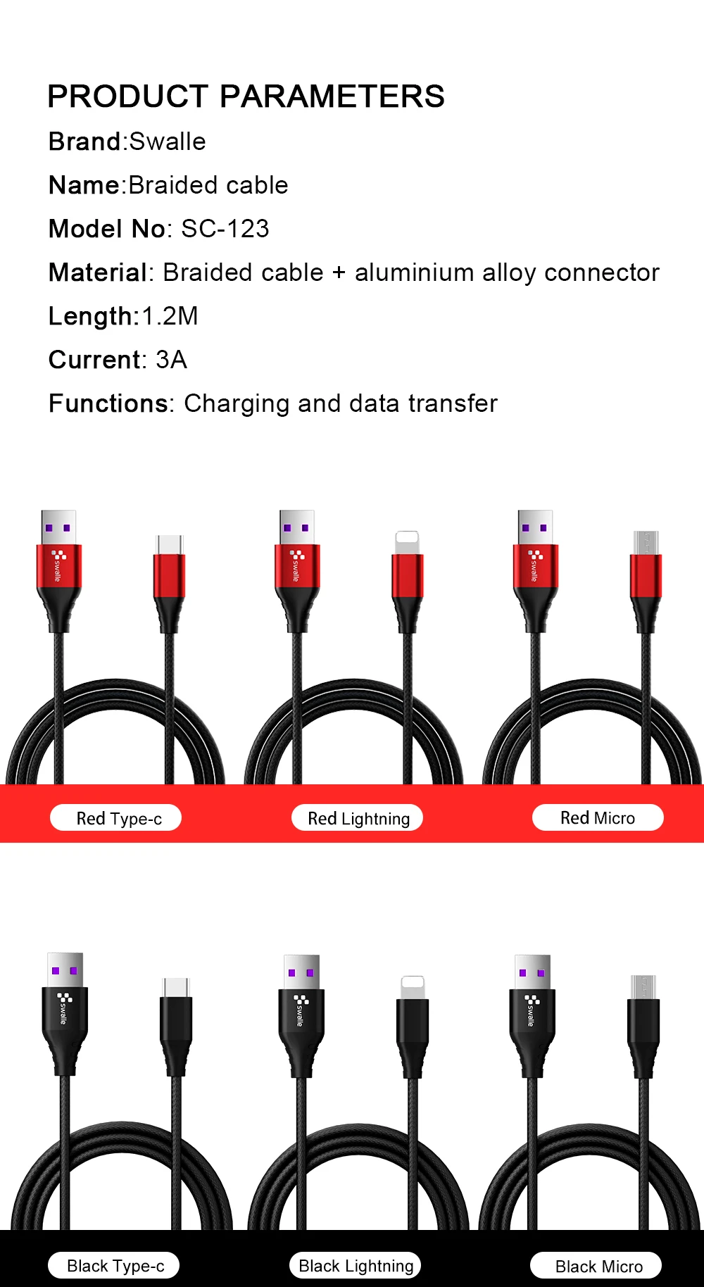 Swalle 3A кабель Micro USB для быстрой зарядки quick charger 3,0/2,0 usb c кабель мобильного телефона USB кабель для передачи данных QC3.0 переходной USB кабель