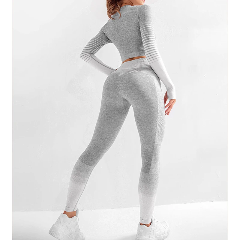 

Women Yoga Sets Gym Fitness Athletic 2 Pcs Sports Suits Set Pants Leggings Sportswear Leggings Joggers Seamless Sports Shirts