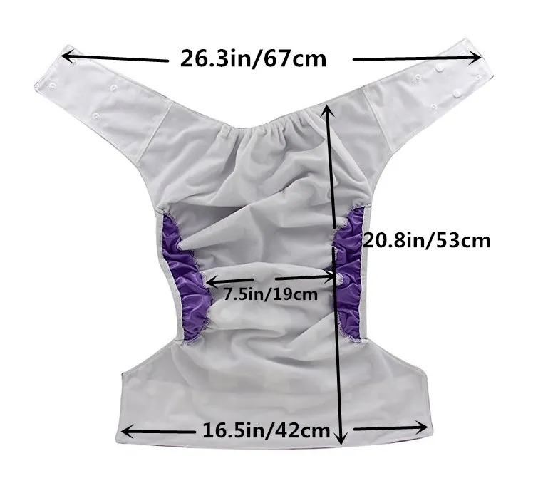 [Sigzagor]1 Teen Adult Cloth Diaper Nappy Pocket Incontinence Waterproof Reusable Leg Gussets Insert ABDL Age Role Play Costume