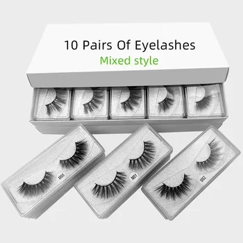 

Wholesale Free Shipping Lashes 10/20/70/100 Pcs Nature Mink Wholesale False Eyelashes Makeup In Bulk