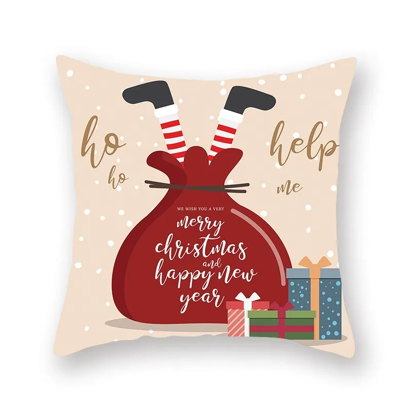 

Christmas Cushion Cover Santa Claus Christmas Tree Pattern Pillow Cushion Cover Car Home Sofa Decoration Pillow Case