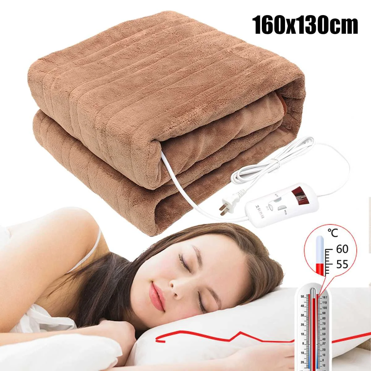 Electric Heaters Temperature Timing <font><b>Controller</b></font> <font><b>Mattress</b></font> Warmer Heating Waterproof