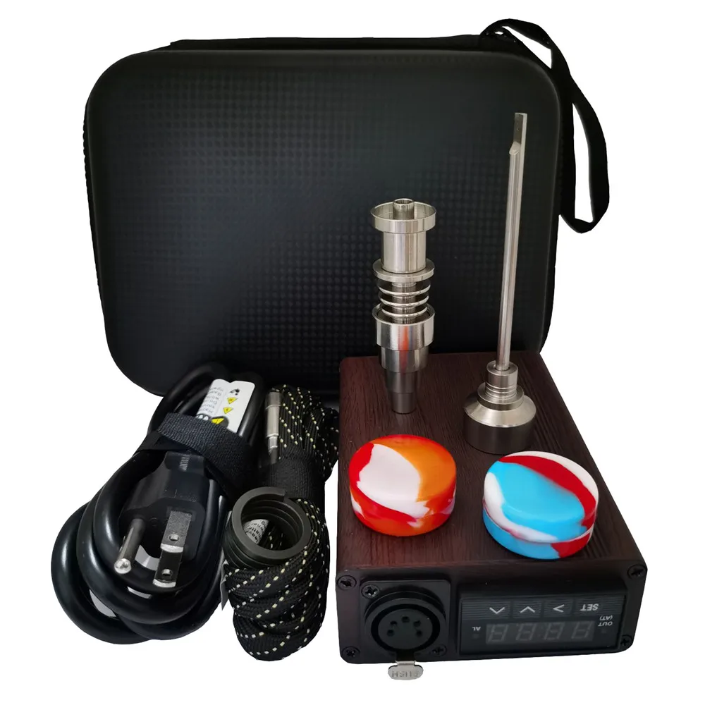 나무 패턴 Enail Dab Kit Electric Dab Nail Pen Rig Wax PID TC Box with Coil