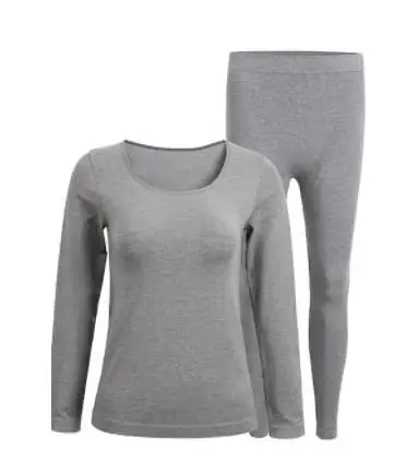 Xiaomi woman Cottonsmith цельный тканый теплый костюм облегающая одежда удобное осеннее зимнее термобелье - Цвет: gray set
