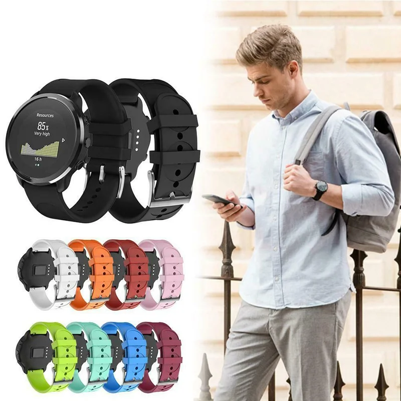 

Adjustable Watch Band Silicone Strap With Printed Pin Buckled Durable Replacement Wristwatch Bands For Suunto 3 Fitness