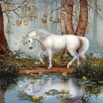 

SELILALI Painting By Numbers White Unicorn Forest Oil Paint DIY On Canvas Paintings By Number Kits Modern Wall Photo Home Decor