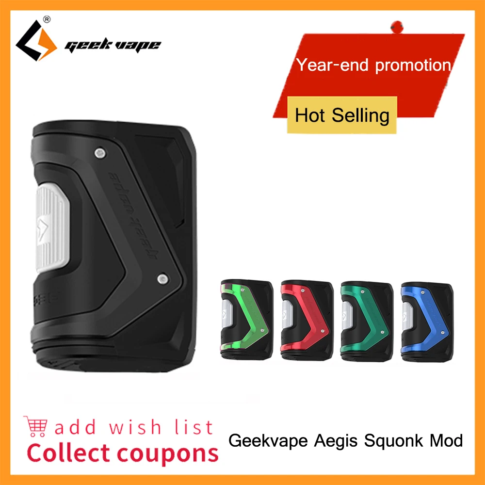 Billige Original Geekvape Aegis Squonk Mod 10ml squonk flasche 100W Mod für Zeus X RTA zerstäuber vs aegis solo fit Einzelnen 18650 batterie