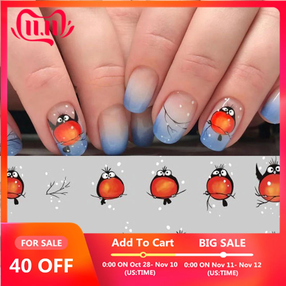 

Nail Stickers on Nails Cartoon Pattern Stickers for Nails Water Transfer Stickers Decals Manicure Decoration Fly Bird Nail Art