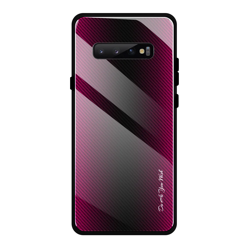 Rose red Для samsung Galaxy s10 9 8 plus lite Note градиентная текстура чехол из закаленного стекла для Galaxy A90 80 70 50 30 20s Роскошный чехол для телефона - Цвет: Rose red