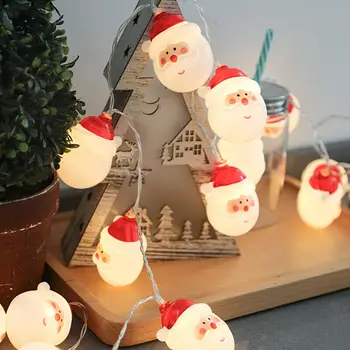 

Christmas Xmas Santa Claus LED String Lights with 10/20 LEDs Battery Operated Lamps Christmas Tree Toppers Party Decorations