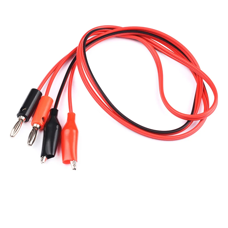 Alligator Clips 1Meter Electrical Alligator Clips Cable Jumper Wire DIY Test Leads Double-Ended Crocodile Test Clips Cords for Multimeter