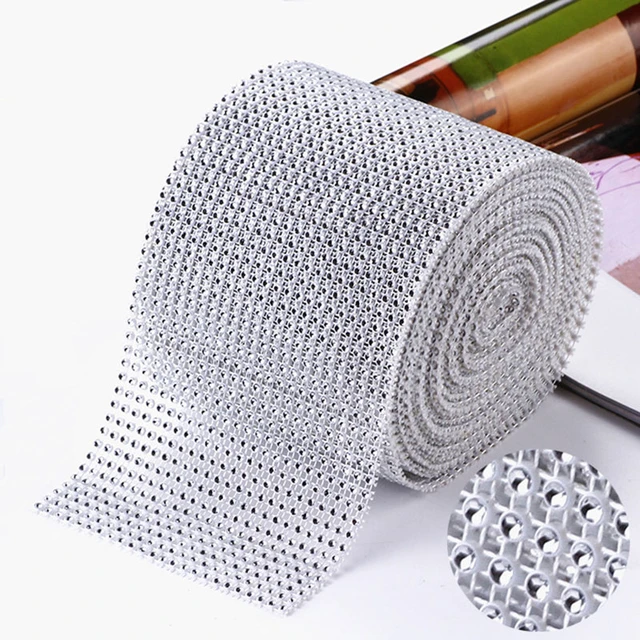 Self Adhesive Crystal Rhinestone Ribbon DIY Decoration Diamond Bling  Ribbons Wrap Mesh Glittering Sticker Roll 1 Meter 