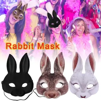 

Artificial Rabbit Mask EVA Easter Bunny Half Face Mask for Unisex Carnival Holiday Party Cosplay Costume Accessories 30E