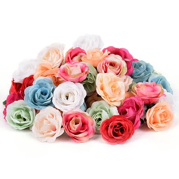 

50Pcs 3cm Artificial Flower Rose Silk Flower Head For Wedding Party Home Decoration DIY Wreath Scrapbook Craft Fake Flower