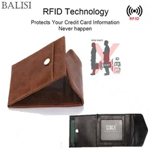 

2021 Business Rfid Credit Card Holder Men Genuine Leather Bifold Slim Thin Pocket Wallet Business Bank Cardholder Case Sticker