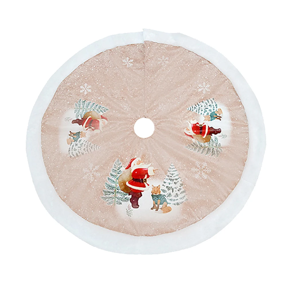 

98 Cm Cartoon Cover Party Decoration Hotel Plush Christmas Tree Skirt Holiday Carpet Festival Home Base Mat Round DIY