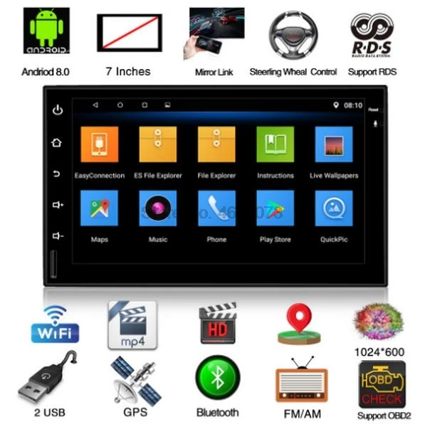 Автомагнитола 2Din с сенсорным экраном 7 '' Android 8 0 GPS аудио HD мультимедийный плеер