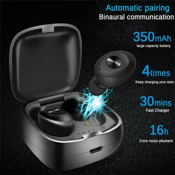 

TWS Bluetooth 5.0 Earphone Stereo Wireless Earbus HIFI Sound Sport Earphones Handsfree Gaming IPX5 Waterproof Headset with Mic