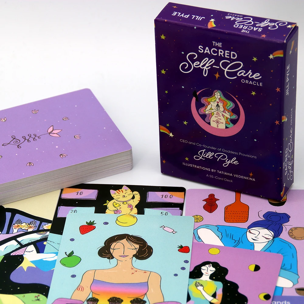 

The Sacred Self-Care Oracle: A 55-Card Deck and Guidebook Cards Treat Yourself Like a Goddess Whimsically illustrated Deck