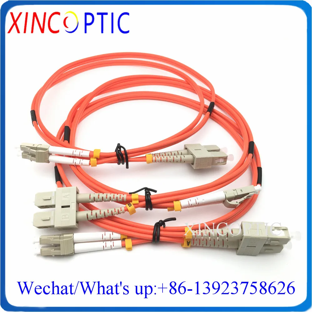 

10Pcs MM,DX,1M,Orange LSZH Jacket,3.0mm,SC/UPC-LC/UPC Multi Mode OM1 OM2 Duplex Fiber Optical Patch Cord Cable SC-LC Connector