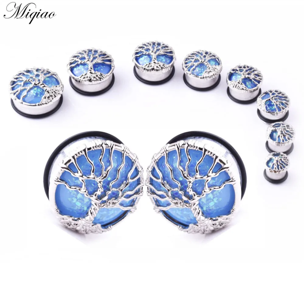 

Miqiao 2pcs Hot Sale Stainless Steel Ear Expander Life Tree Ear Expander Body Exquisite Piercing Jewelry