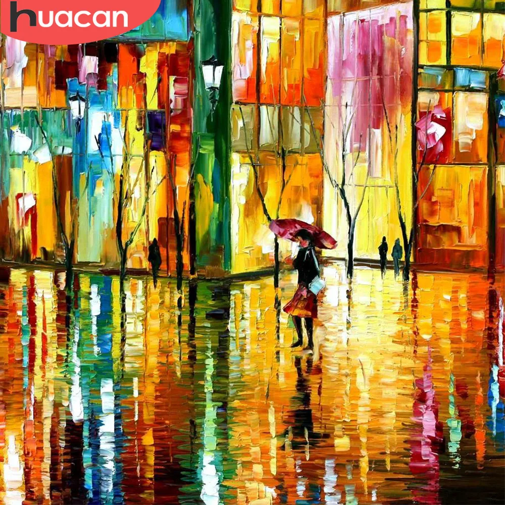 

HUACAN Diamond Painting Full Square New Arrival Scenery Mosaic Cross-stitch Rain Decor For Home Tree Picture Of Rhinestones