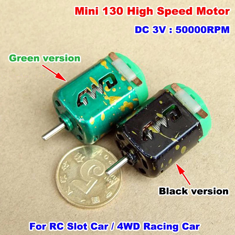 DC 3V 60000RPM Ultra-High Speed Magnetic Colorful Mini 130 Motor 4WD Racing Car 