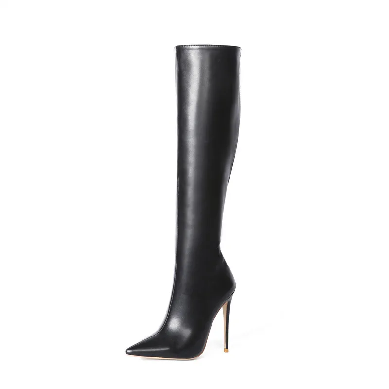 PROD 4000215902848 Women Riding Boots 12Cm Thin Heel Fur Boots Back
Zipper Knee High Red Boots Handmade Customize Women Shoes Winter Long
Boots New
