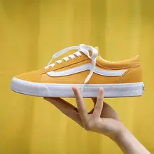 TRILEINO OLD SKOOLs мужские и женские низкие желтые парусиновые туфли классические подлинные уличные стильные кроссовки обувь для скейтбординга