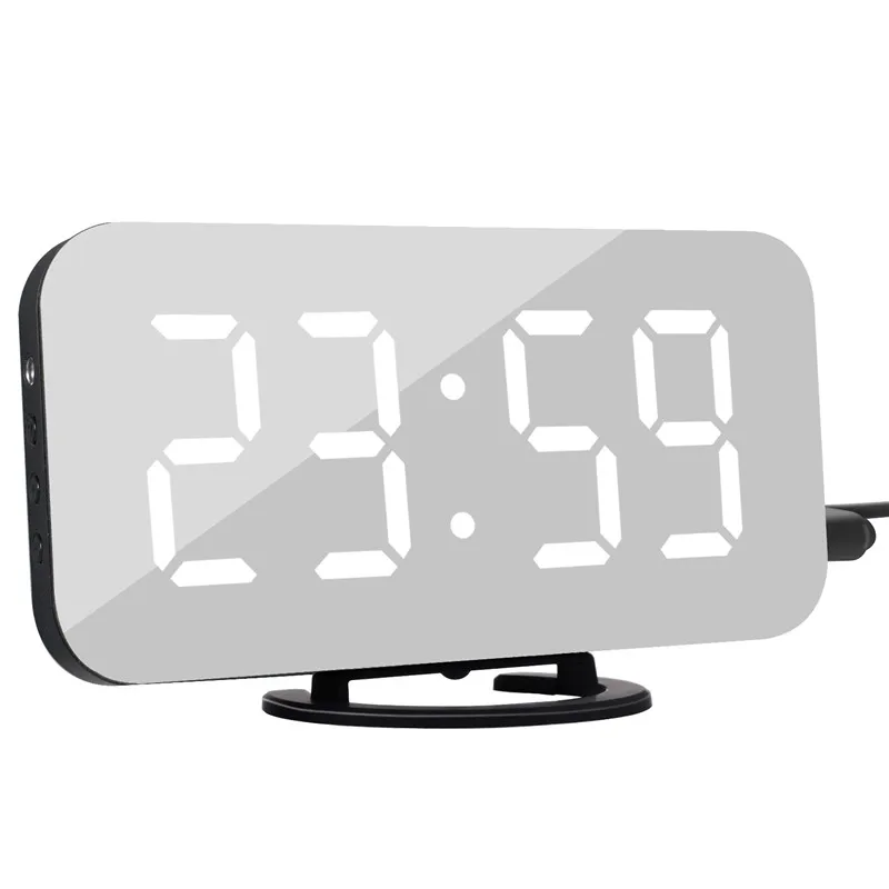  Digital LED Alarm Clock with EU Plug Snooze Display Time Night Led Table Desk Alarm Mirror Clock 2 