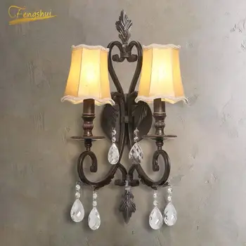 

American LED Wall Lamp Lighting Retro Glass Wall Lights for Restaurant Bedroom Sconces Living Room Indoor Wall Lamps Fixtures