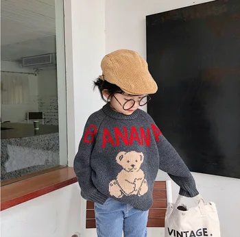 

2 3 4 5 6 7 Years Kids Sweaters Autumn Winter Cartoon Bear Sweaters for Girls Baby Boys Clothes 2020 New Arrival Knitted Sweater