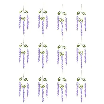 

12Pcs Home Decor Home Decoration Plantas Artificiales Artificial Hanging Wisteria Simulated Wisteria Flower Hanging Floral Decor