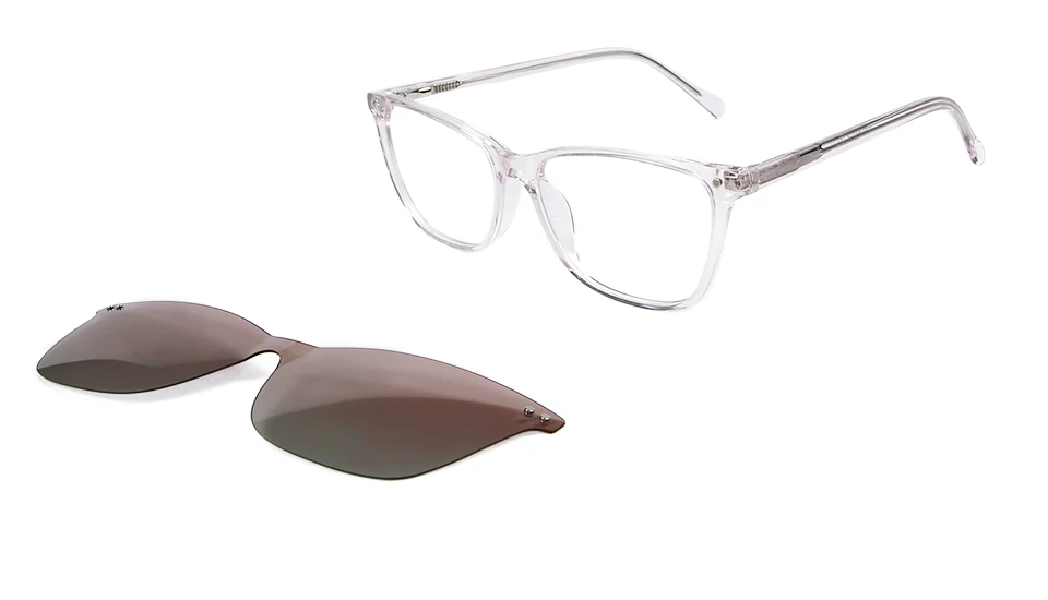 Acetat 2 In 1 Magnet Polarisierte Clip Auf Sonnenbrille Frauen Cat Eye Brille Rahmen Optische Myopie Platz Brillen Rahmen Für männer – Detail 11
