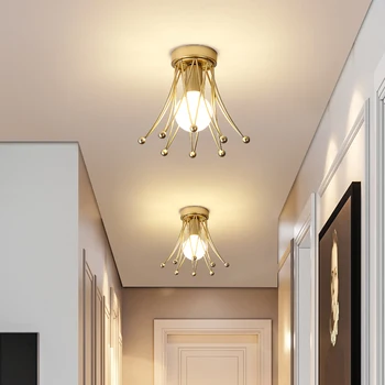 

Nordic Minimalist LED Ceiling Light E27 Iron Gold White Black Lamp Hallway Corridor Office Kitchen Foyer Bedroom Fixtures 5W