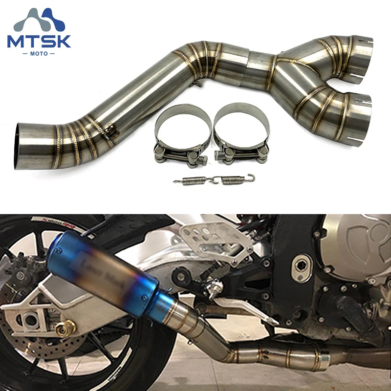 Для BMW S1000RR 2010 2012 2013 2014 мотоцикл Выхлопная Нержавеющая сталь выхлопная средняя
