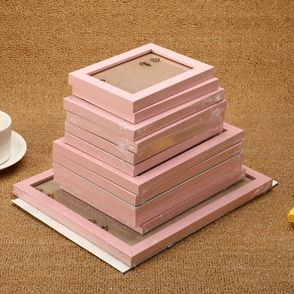 pink 12 шт. розовый белый синий цвет Сладкая тема настенные подвесные рамки для фотографий набор качественных фоторамок костюм украшение дома фоторамка - Цвет: pink