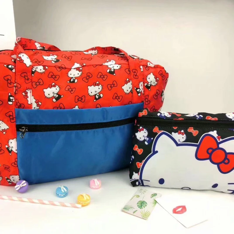 Hello kitty складная дорожная сумка Большая вместительная для багажа переноски