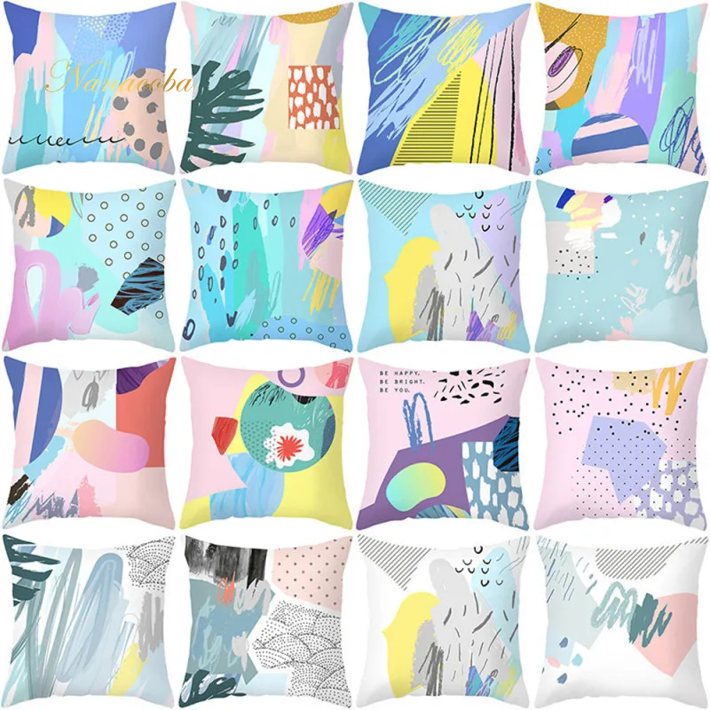 

2020 Cushion Cover Pillow Cases Nordic Style Geometric Sofa Cama Pillow Case Headrest Party Decorations Gift for Kids Home Decor