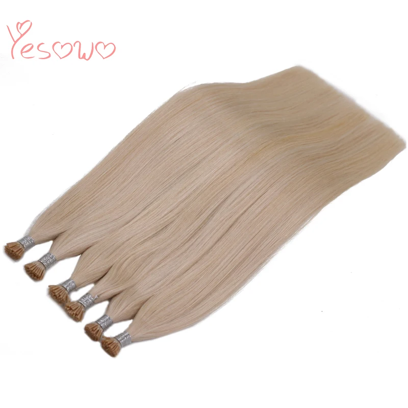 Yesowo предварительно скрепленные Remy i Tip кератиновые накладные 0,8 г/прядь 40 г 60# малазийские прямые человеческие волосы