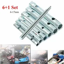 

6pcs Silver Tubular Box Spanner Set 6mm - 17mm Tube Spanner Wrench Metric Socket Set Repair Hand Removal Tool