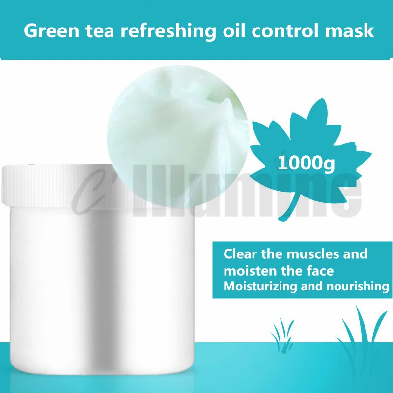 Green Tea Refreshing Oil Control Mask Skin Cooling 1000g Relief Moisturizing Plump Cosmetics