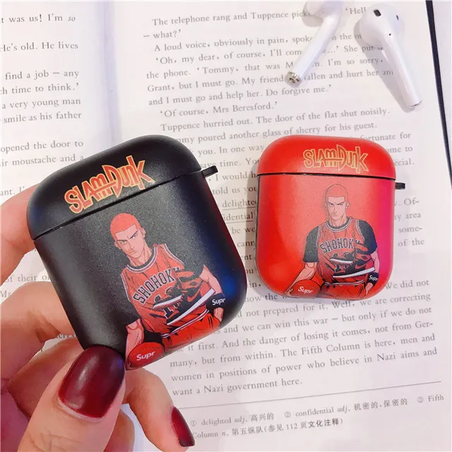 Чехол для AirPods Slam Данк шаблон кожухи головных телефонов для Apple Airpods 2 Чехол Силиконовый мягкий глянцевый IMD защитный чехол