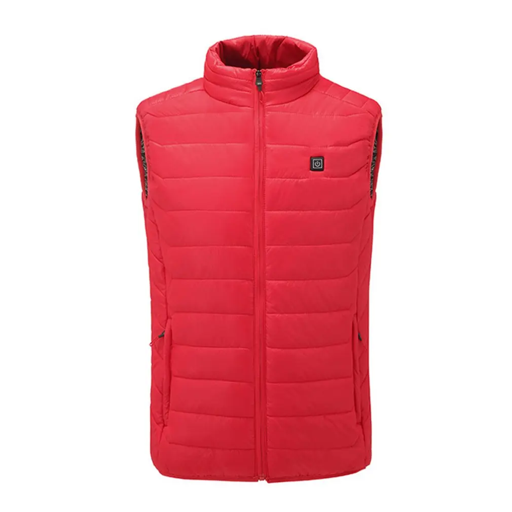 USB нагреватель охотничий жилет с подогревом куртка с подогревом зимняя одежда для женщин и мужчин Тепловая Верхняя одежда без рукавов пальто для походов и альпинизма - Цвет: red